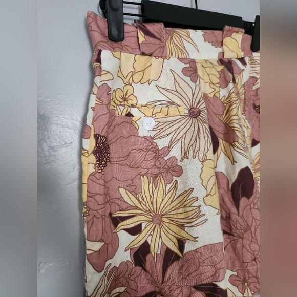 Ephemera Mai Tai Loose Fit Floral Linen Short Sz 2 - Picture 4 of 7